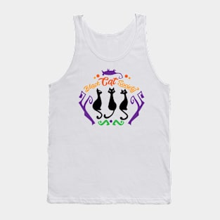 Halloween Black cat society Tank Top